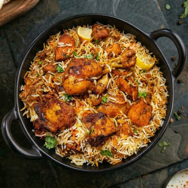 Chicken Fry Piece Biryani.