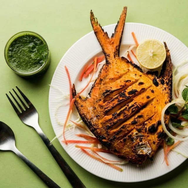 Grilled Pomfret Fish.