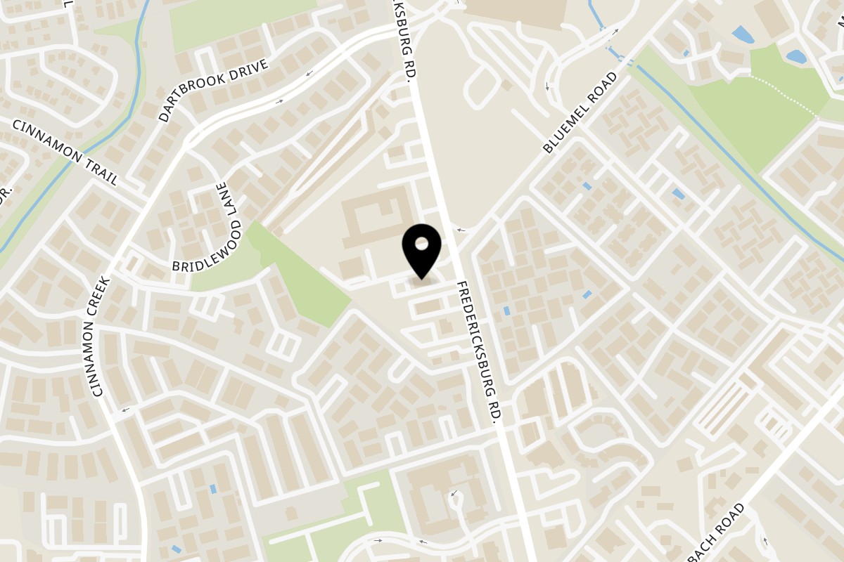 Map showing the location of Spice Fine Indian Cuisine Biryani Place on 9425 Fredericksburg Rd in San Antonio